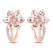 1.66 Carat Genuine Morganite and White Topaz .925 Sterling Silver Earrings