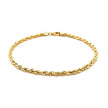 3.0mm 14k Yellow Gold Solid Diamond Cut Rope Bracelet