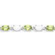 7.92 Carat Genuine Peridot and Opal .925 Sterling Silver Bracelet