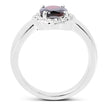 2.58 Carat Genuine  Garnet and White Topaz .925 Sterling Silver Ring