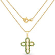 14K Yellow Gold Plated 3.11 Carat Genuine Ethiopian Opal and Chrome Diopside .925 Sterling Silver Pendant