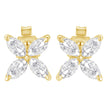 14K White Gold 1/2 Cttw Marquise Diamond 8 Stone Floral Leaf Stud Earrings (H-I Color, SI1-SI2 Clarity)