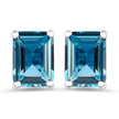 3.90 Carat Genuine London Blue Topaz .925 Sterling Silver Earrings