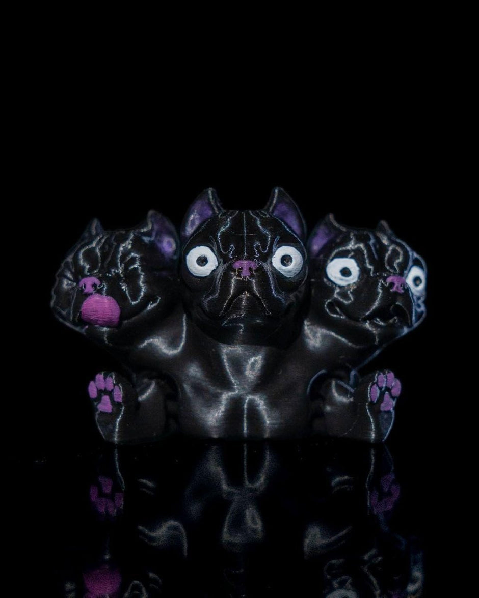 Flexible Cerberus Dog – 3D - Printed Mythical Guardian Figurine - Custom Crafting Alliance, LLC