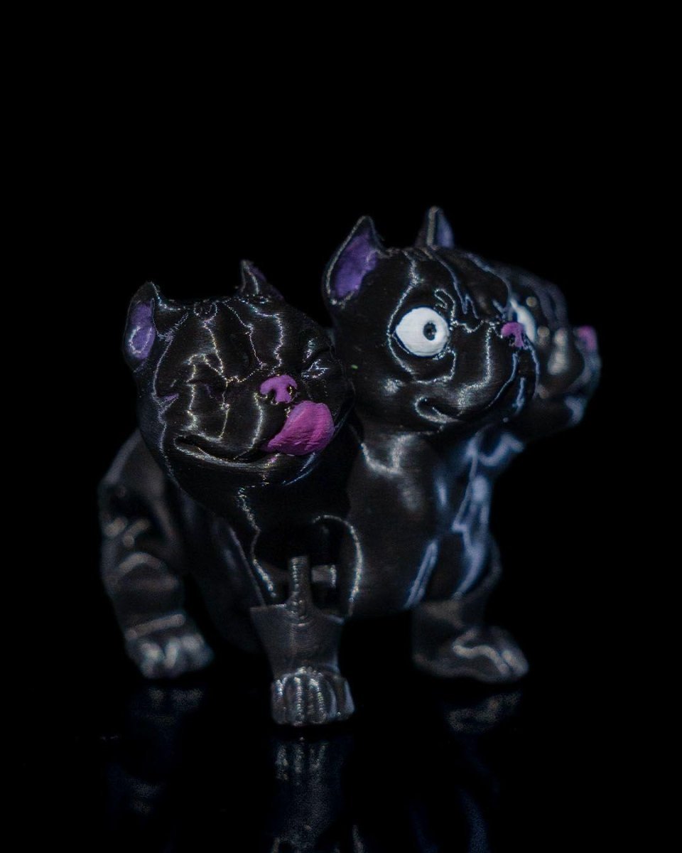 Flexible Cerberus Dog – 3D - Printed Mythical Guardian Figurine - Custom Crafting Alliance, LLC