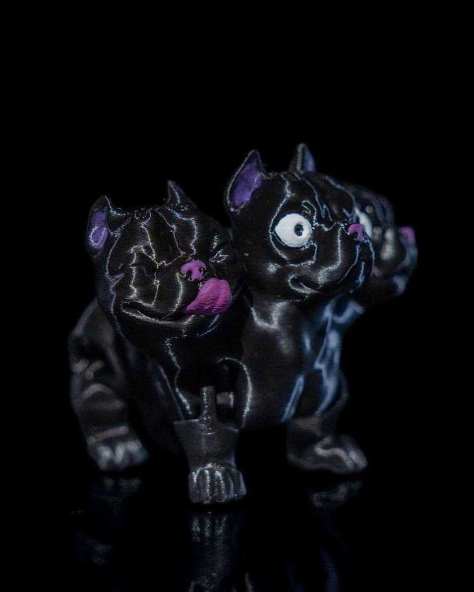 Flexible Cerberus Dog – 3D - Printed Mythical Guardian Figurine - Custom Crafting Alliance, LLC