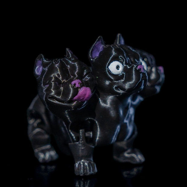 Flexible Cerberus Dog – 3D - Printed Mythical Guardian Figurine - Custom Crafting Alliance, LLC