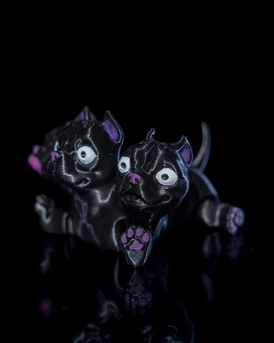 Flexible Cerberus Dog – 3D - Printed Mythical Guardian Figurine - Custom Crafting Alliance, LLC