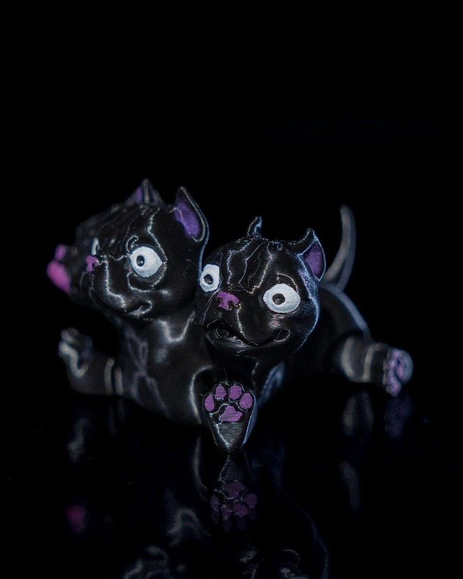 Flexible Cerberus Dog – 3D - Printed Mythical Guardian Figurine - Custom Crafting Alliance, LLC