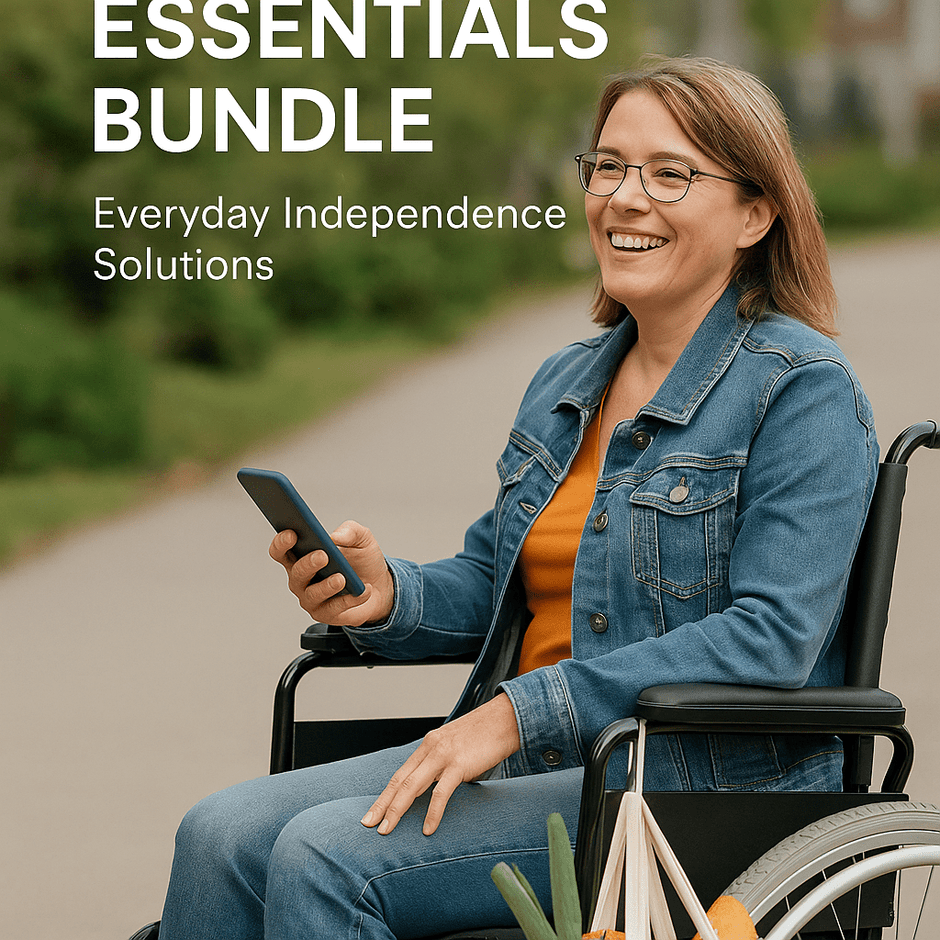 Freedom Essentials Bundle – Cane Clip, Cup & Phone Holder, Bag Hook - Mobility Aides - Custom Crafting Alliance, LLC
