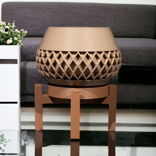 Geometric Elegance 3D Printed Vase with Stand - Modern Artistry for Your Home - Custom Crafting Alliance