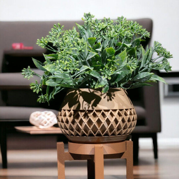 Geometric Elegance 3D Printed Vase with Stand - Modern Artistry for Your Home - Custom Crafting Alliance