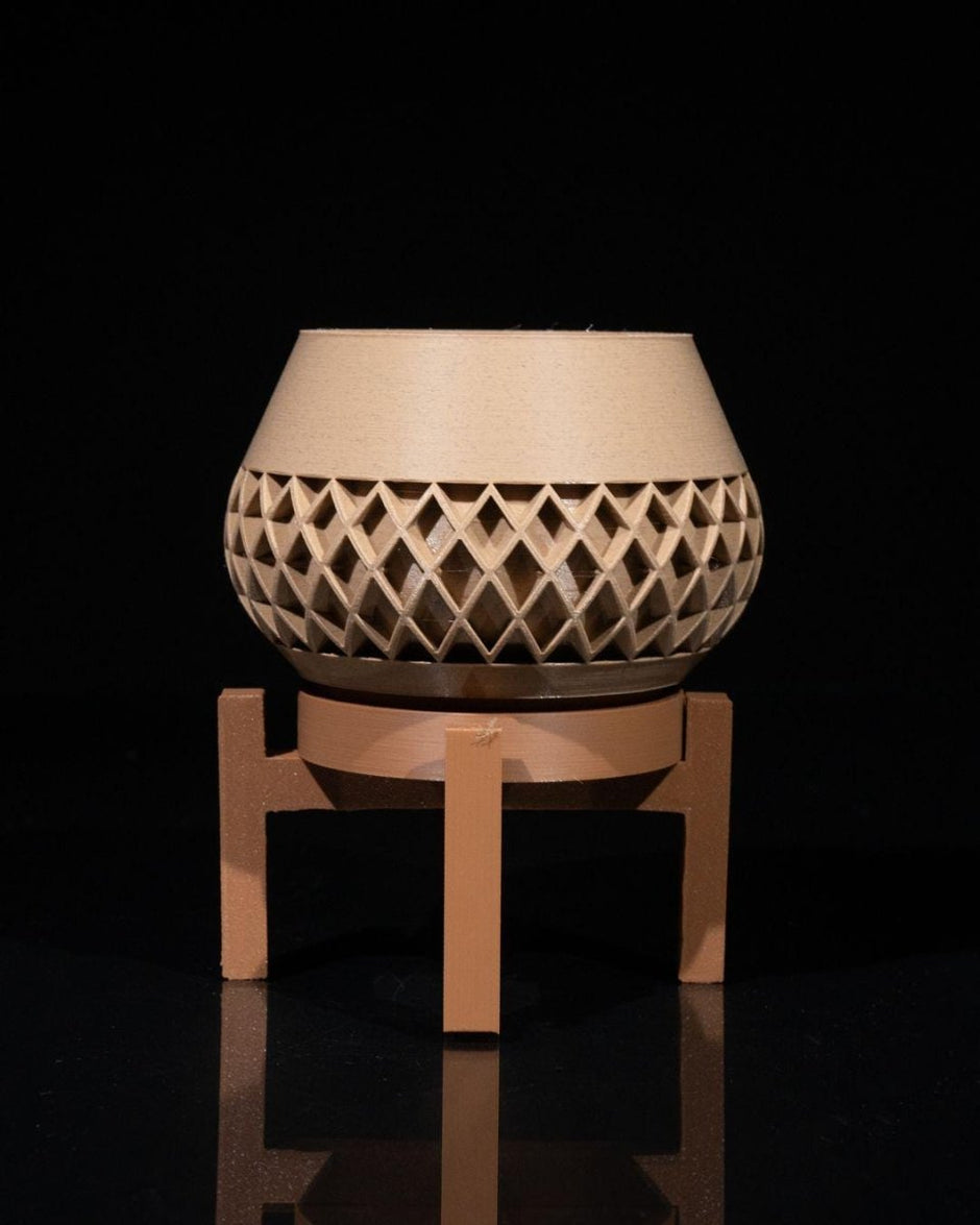 Geometric Elegance Vase with Stand – 3D - Printed Modern Home Decor - Vase - Custom Crafting Alliance, LLC