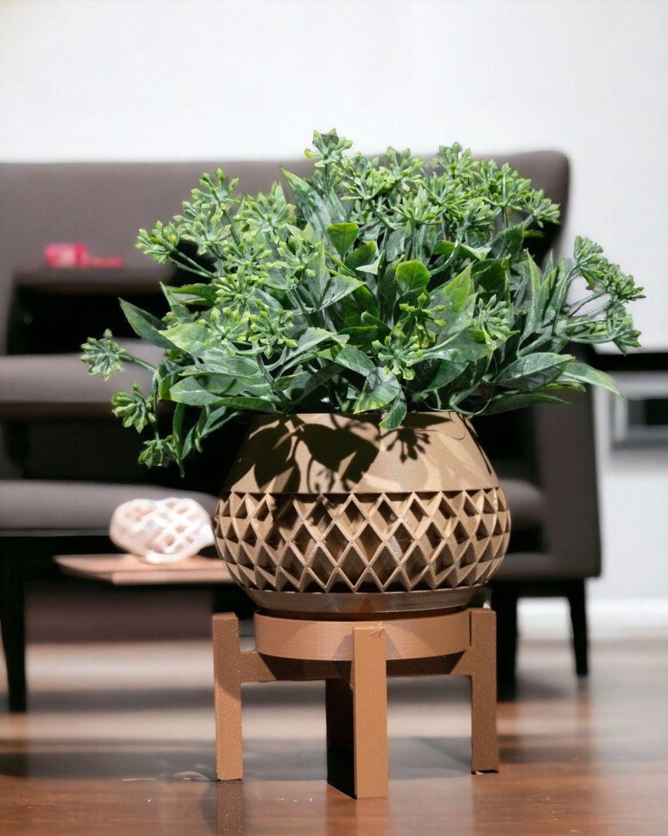 Geometric Elegance Vase with Stand – 3D - Printed Modern Home Decor - Vase - Custom Crafting Alliance, LLC