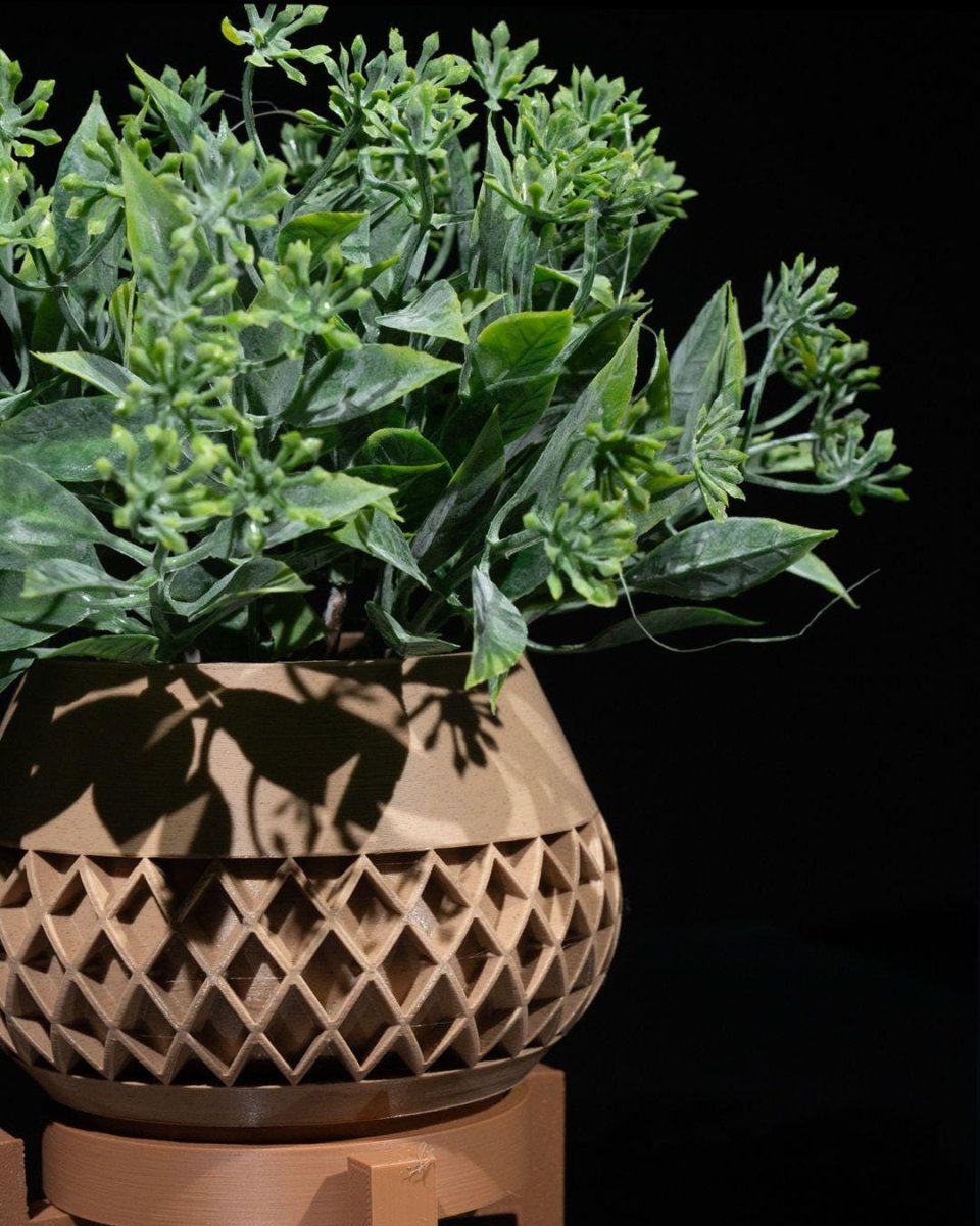 Geometric Elegance Vase with Stand – 3D - Printed Modern Home Decor - Vase - Custom Crafting Alliance, LLC