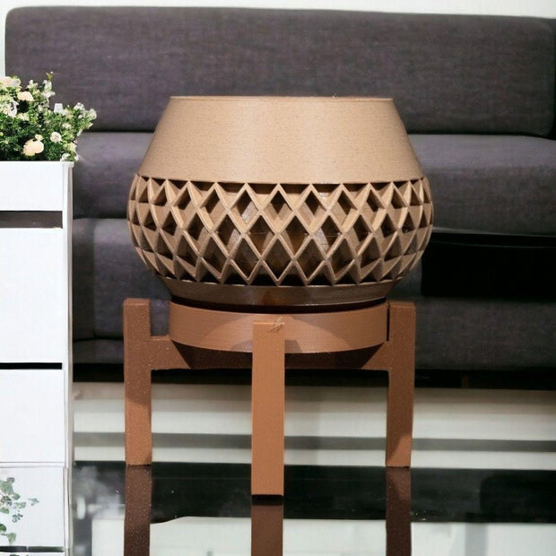 Geometric Elegance Vase with Stand – 3D - Printed Modern Home Decor - Vase - Custom Crafting Alliance, LLC