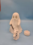 Ghost with Dog Figurine Set – 3D - Printed Halloween Decor with LED Tealight - Figurines - Custom Crafting Alliance, LLC