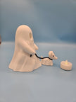 Ghost with Dog Figurine Set – 3D - Printed Halloween Decor with LED Tealight - Figurines - Custom Crafting Alliance, LLC