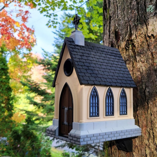 Gothic Church Birdhouse – Unique Outdoor Decor for Bird Lovers - Bird House - Custom Crafting Alliance, LLC