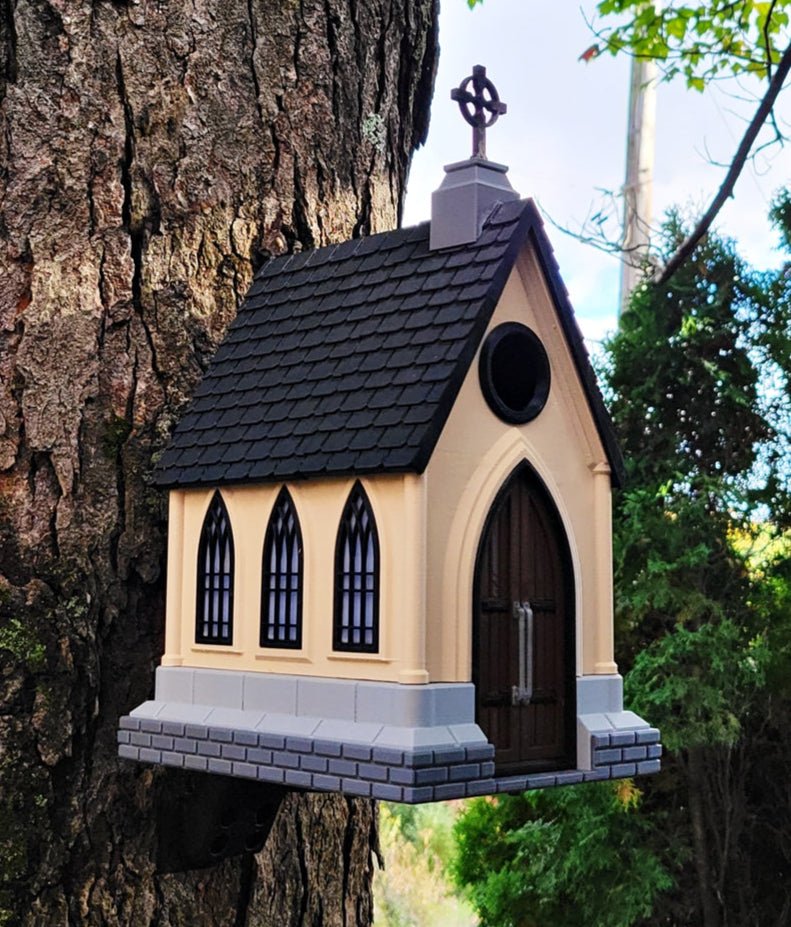Gothic Church Birdhouse – Unique Outdoor Decor for Bird Lovers - Bird House - Custom Crafting Alliance, LLC