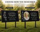 Granite Memorial Plaque with Photo, Custom Ceramic Portrait Grave Marker, Personalized Headstone Style Marker - Memorial Stone - Custom Crafting Alliance, LLC