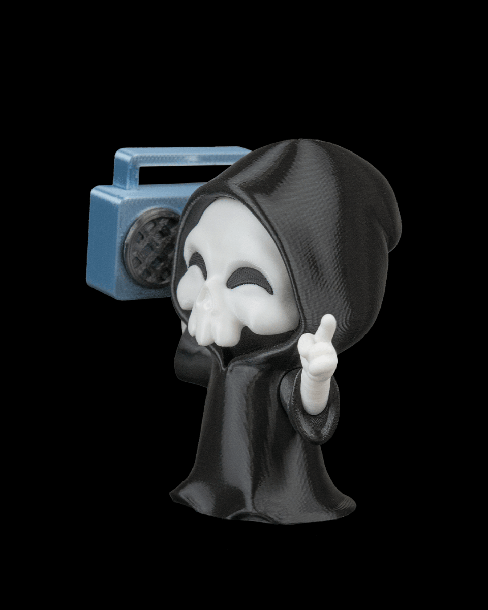 Groove Reaper - Boombox Grim Reaper Figurine (3D Printed, Multi Color or DIY) - Figurines - Custom Crafting Alliance, LLC