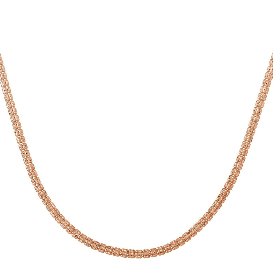 Ice Barrel Chain in 14k Rose Gold (3.10 mm) - Necklaces - Custom Crafting Alliance, LLC