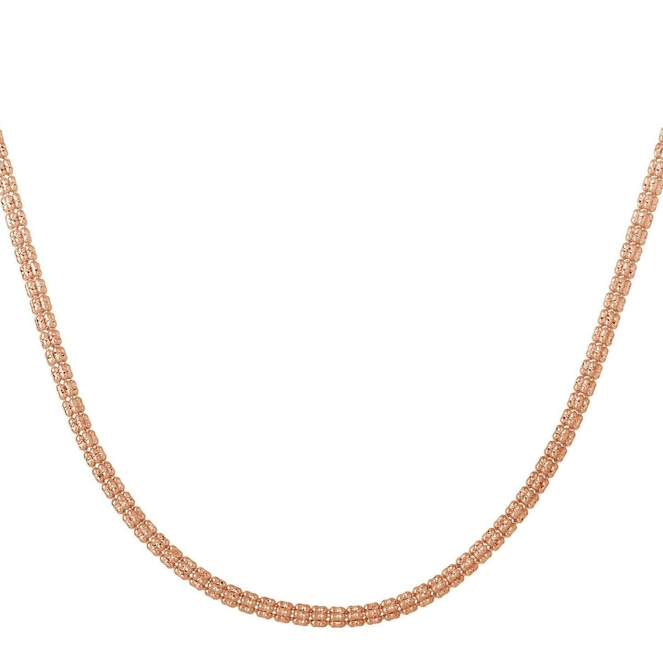 Ice Barrel Chain in 14k Rose Gold (3.10 mm) - Necklaces - Custom Crafting Alliance, LLC