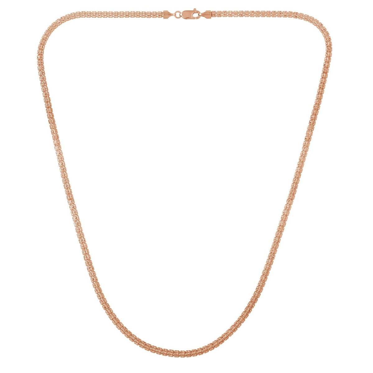 Ice Barrel Chain in 14k Rose Gold (3.10 mm) - Necklaces - Custom Crafting Alliance, LLC