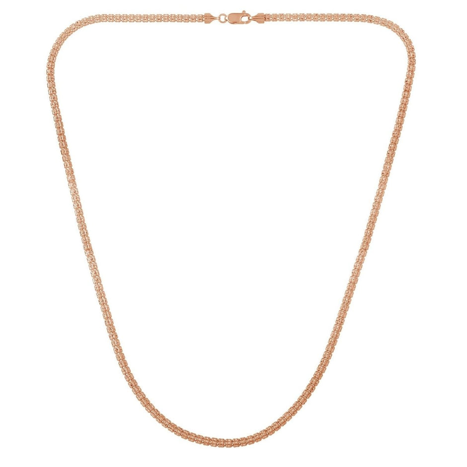 Ice Barrel Chain in 14k Rose Gold (3.10 mm) - Necklaces - Custom Crafting Alliance, LLC