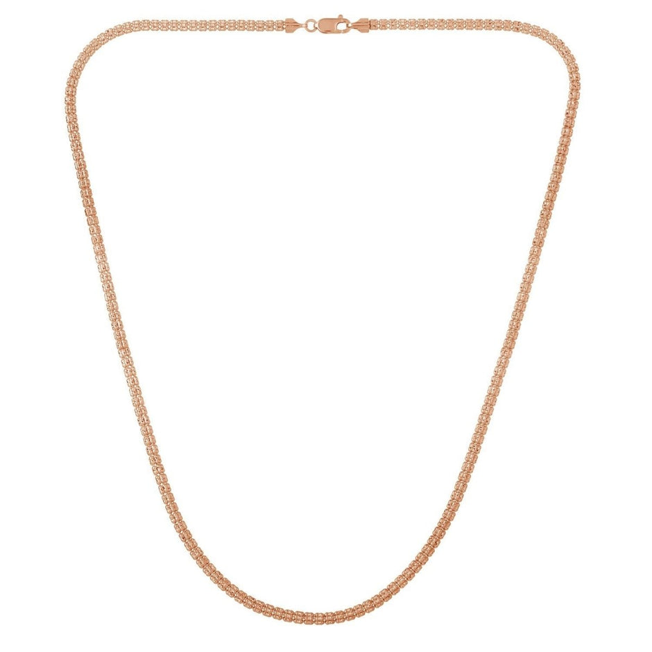 Ice Barrel Chain in 14k Rose Gold (3.10 mm) - Necklaces - Custom Crafting Alliance, LLC