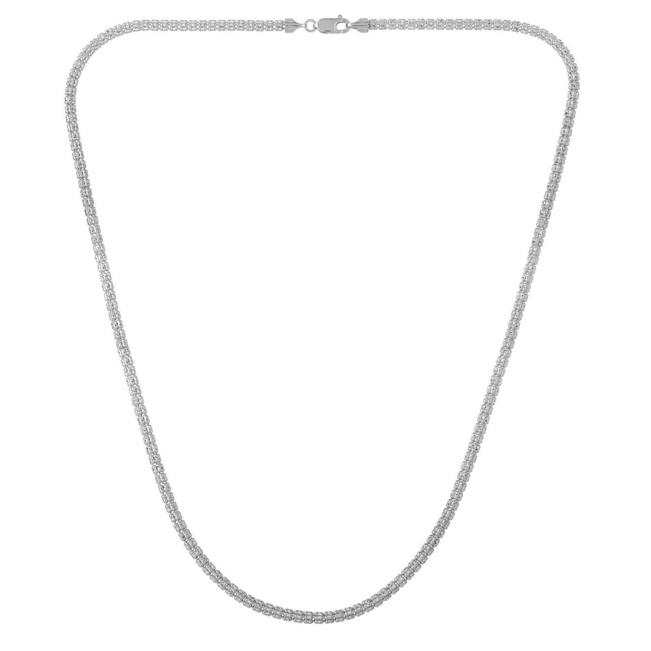 Ice Barrel Chain in 14k White Gold (3.10 mm) - Necklaces - Custom Crafting Alliance, LLC