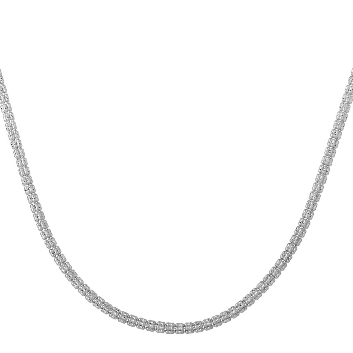 Ice Barrel Chain in 14k White Gold (3.10 mm) - Necklaces - Custom Crafting Alliance, LLC