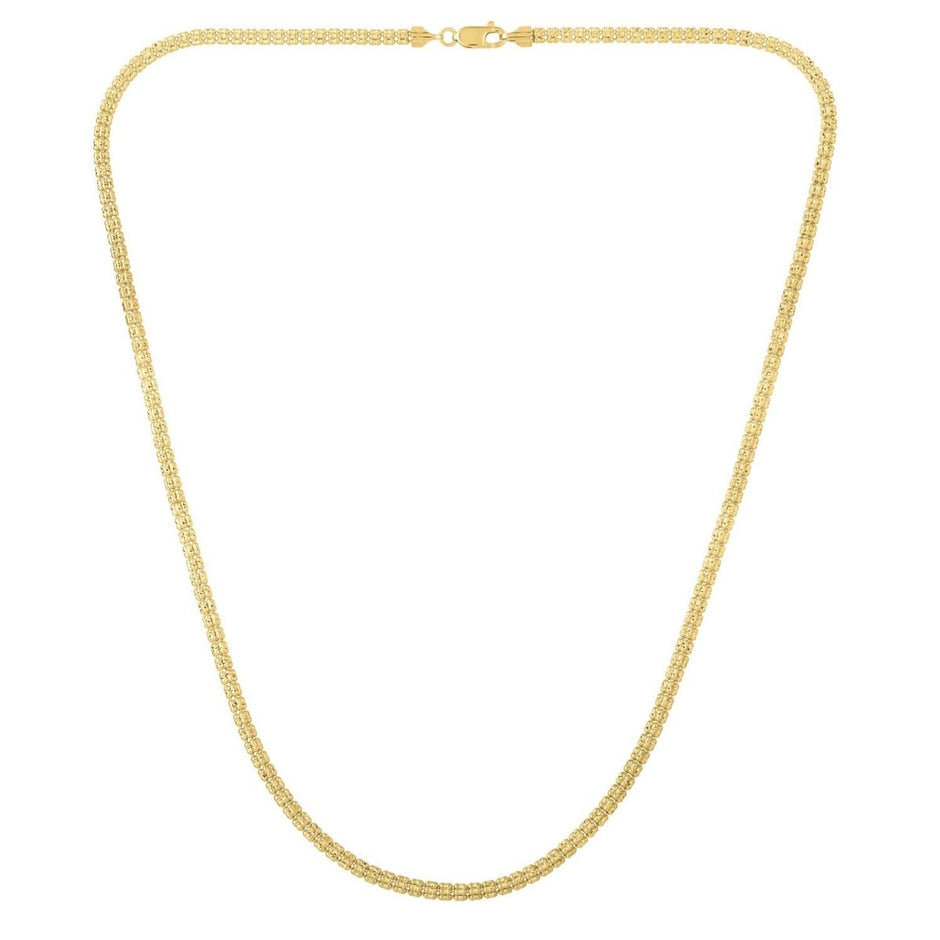 Ice Barrel Chain in 14k Yellow Gold (3.10 mm) - Necklaces - Custom Crafting Alliance, LLC