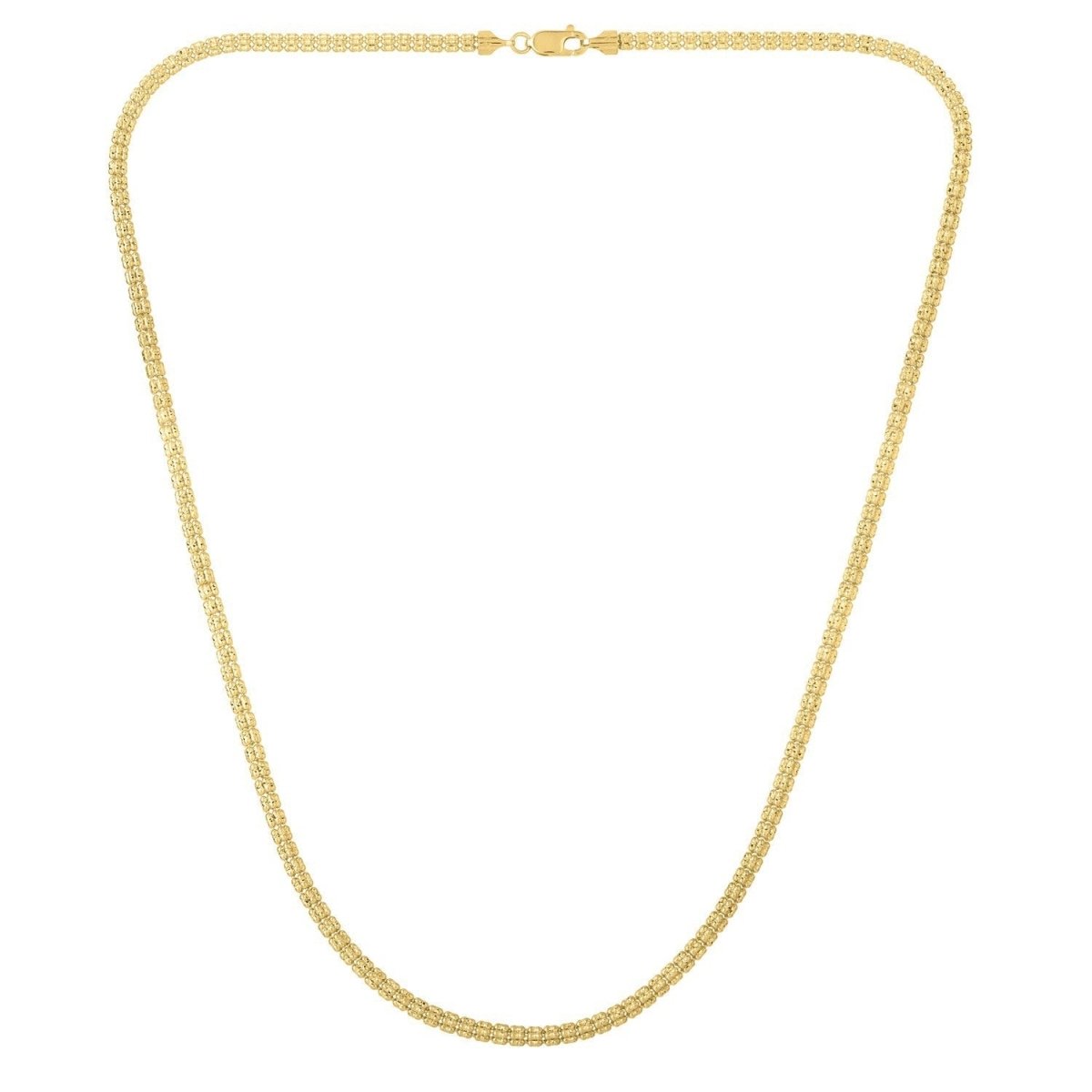Ice Barrel Chain in 14k Yellow Gold (3.10 mm) - Necklaces - Custom Crafting Alliance, LLC