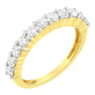 IGI Certified 1.0 Cttw Diamond 10K Yellow Gold Prong Set Fluted Band Style Wedding Ring (J-K Color, I1-I2 Clarity) - Size 7 - Rings - Custom Crafting Alliance, LLC