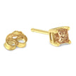 IGI Certified 3/8 Cttw Princess-Cut Square Diamond 4-Prong Solitaire Stud Earrings in 14K Yellow Gold (K-L Color, I1-I2 Clarity) - Earrings - Custom Crafting Alliance, LLC
