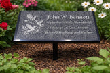 Black Granite Engraved Plaque – Custom Memorial, Recognition & Property Marker with Stand