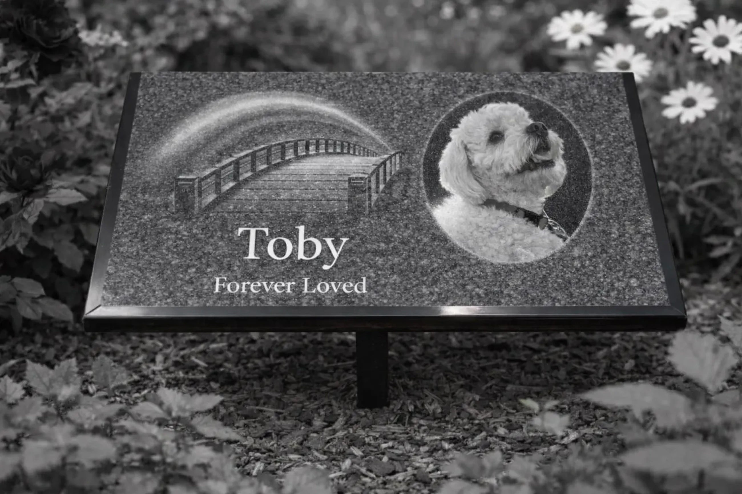 Black Granite Engraved Plaque – Custom Memorial, Recognition & Property Marker with Stand