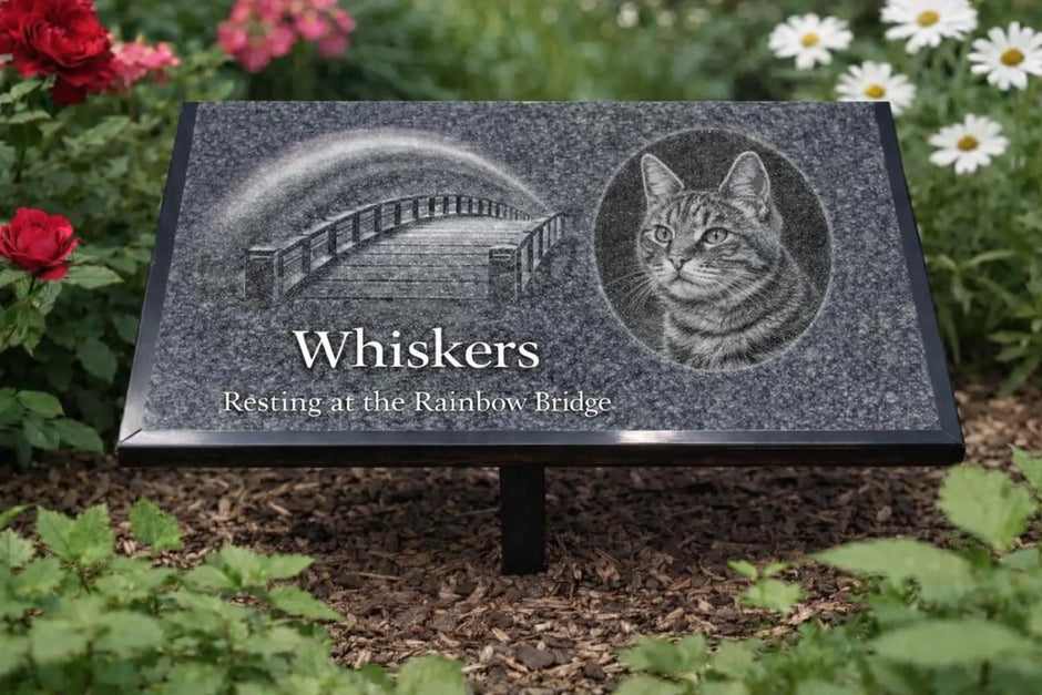 Black Granite Engraved Plaque – Custom Memorial, Recognition & Property Marker with Stand