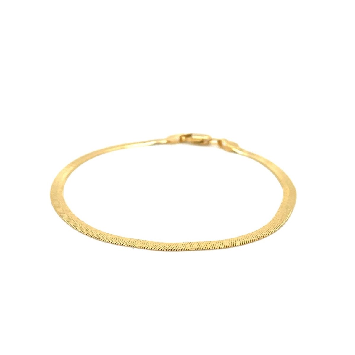 Imperial Herringbone Bracelet in 10k Yellow Gold (2.80 mm) - Bracelets - Custom Crafting Alliance, LLC