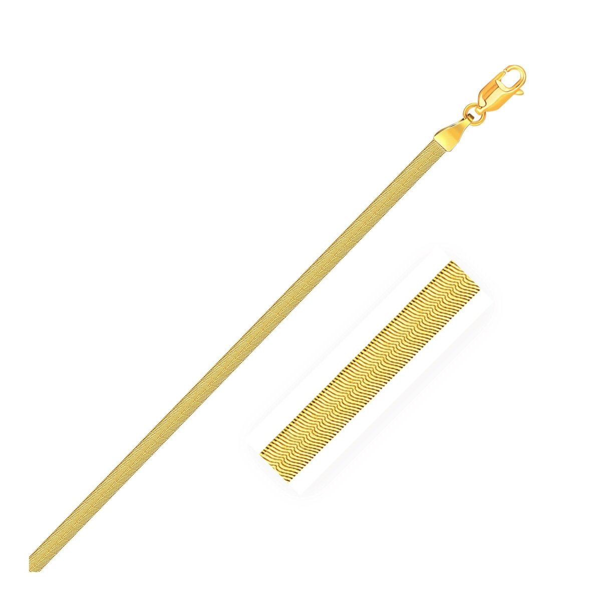 Imperial Herringbone Bracelet in 10k Yellow Gold (2.80 mm) - Bracelets - Custom Crafting Alliance, LLC
