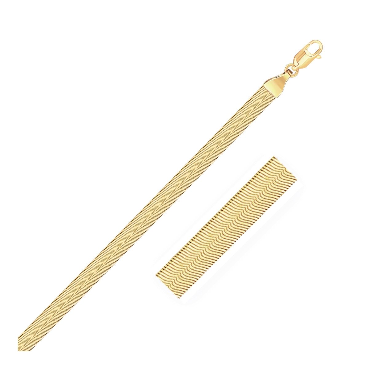 Imperial Herringbone Bracelet in 10k Yellow Gold (3.80 mm) - Bracelets - Custom Crafting Alliance, LLC