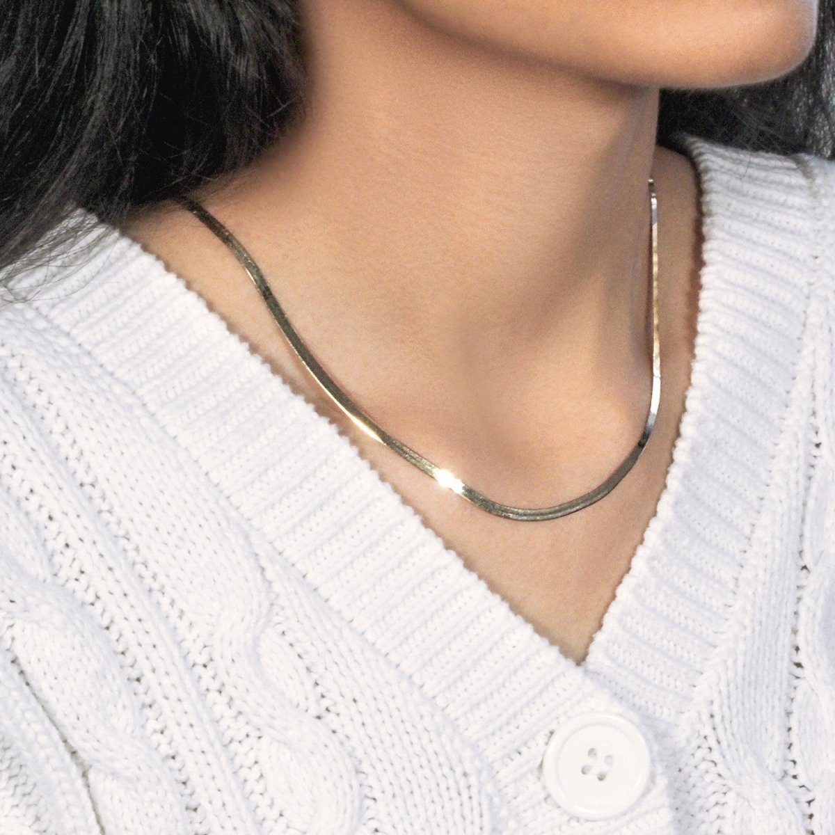Imperial Herringbone Chain in 10k Yellow Gold (2.80 mm) - Necklaces - Custom Crafting Alliance, LLC