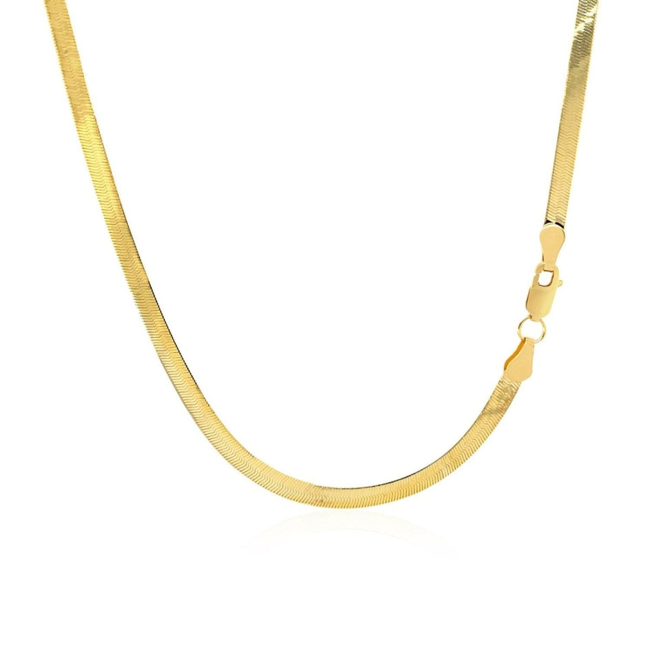 Imperial Herringbone Chain in 10k Yellow Gold (2.80 mm) - Necklaces - Custom Crafting Alliance, LLC