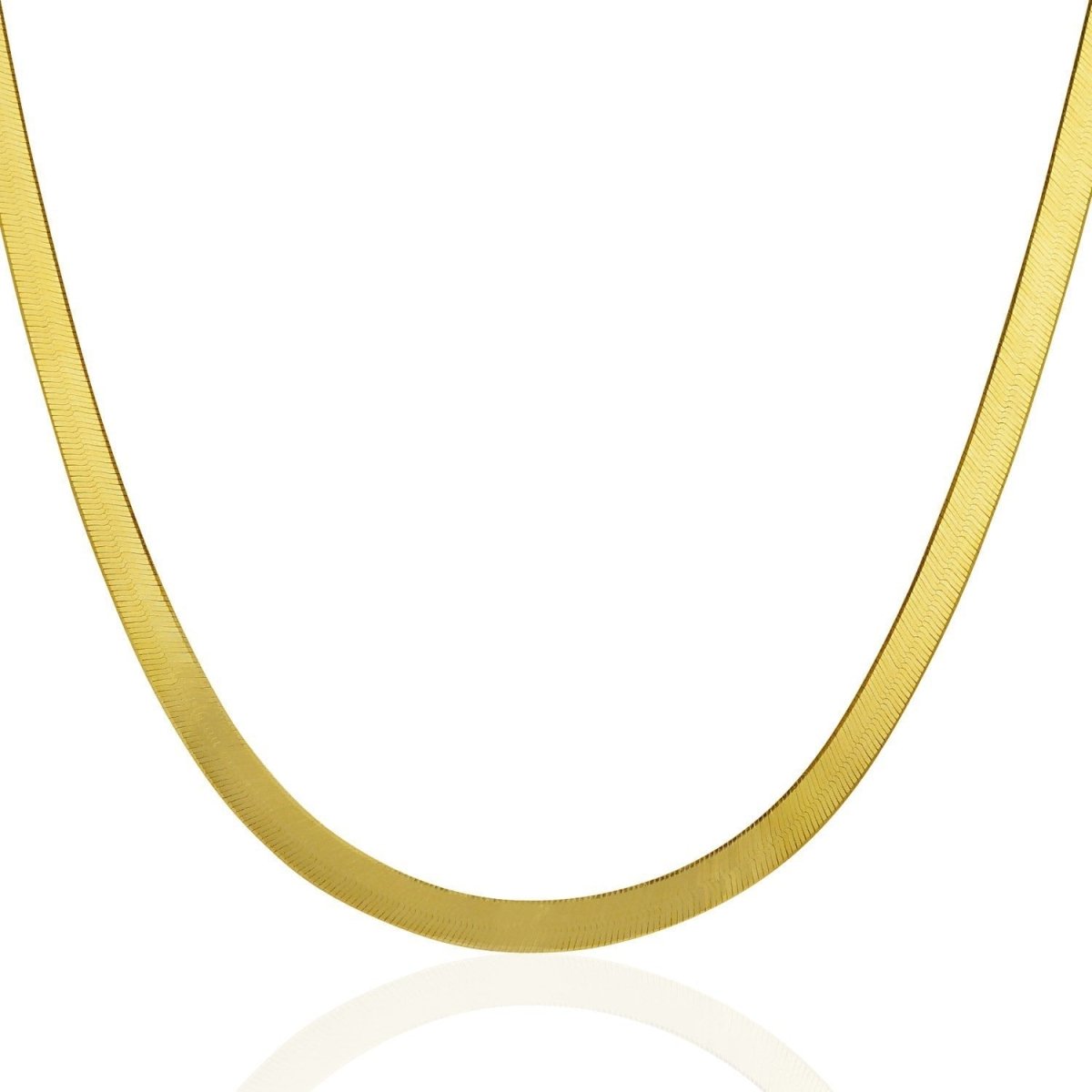 Imperial Herringbone Chain in 10k Yellow Gold (5.00 mm) - Necklaces - Custom Crafting Alliance, LLC