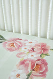 Jersey Knit Polyester Bedding Set in Pinstripes and Peonies - Gift Set - Custom Crafting Alliance, LLC