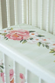 Jersey Knit Polyester Bedding Set in Pinstripes and Peonies - Gift Set - Custom Crafting Alliance, LLC