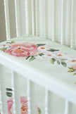Jersey Knit Polyester Bedding Set in Pinstripes and Peonies - Gift Set - Custom Crafting Alliance, LLC
