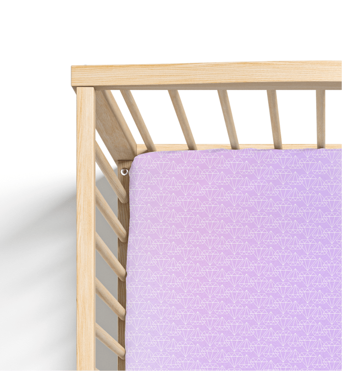 Jersey Knit Polyester Crib Sheet in Diamond Dreams - Crib Sheet - Custom Crafting Alliance, LLC
